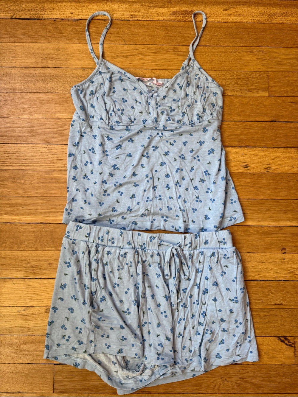 La Vie En Rose Light Blue Floral Cami & Short Sleep Set
